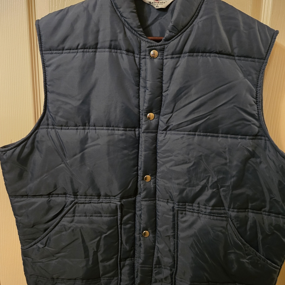 Vintage 1970'S Mens Rainfair Padded Vest made in the USA size XL